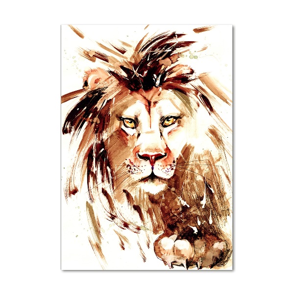 Glass art picture Lion