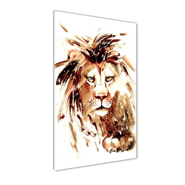 Glass art picture Lion