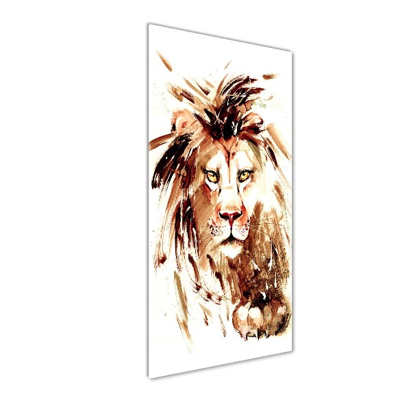 Glass art picture Lion