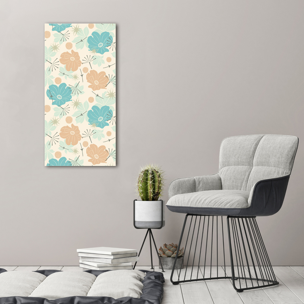 Photo printed on glass Floral pattern