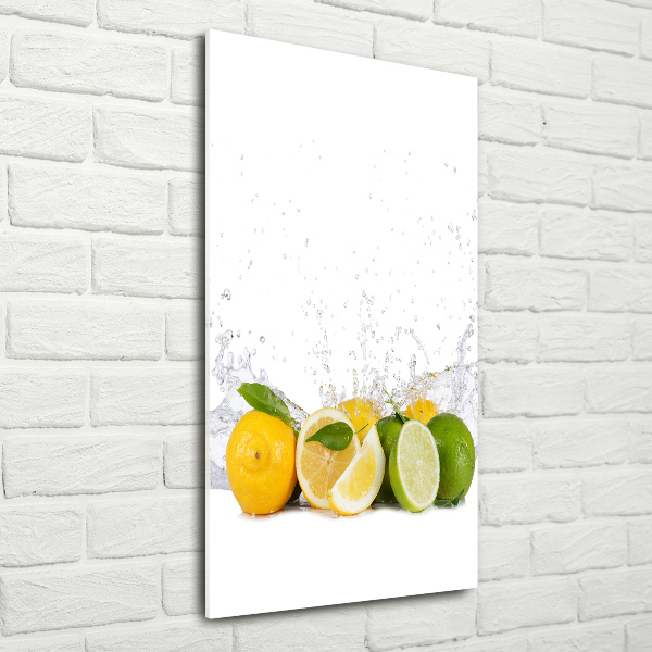 Glass wall art Citruses