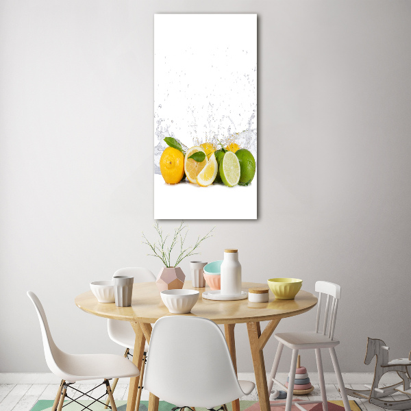 Glass wall art Citruses