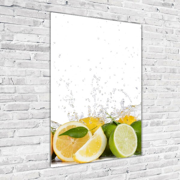 Glass wall art Citruses