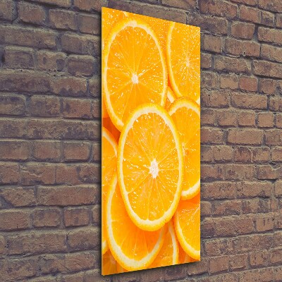 Glass wall art Slices of orange