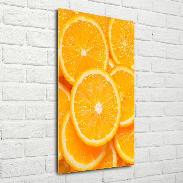 Glass wall art Slices of orange