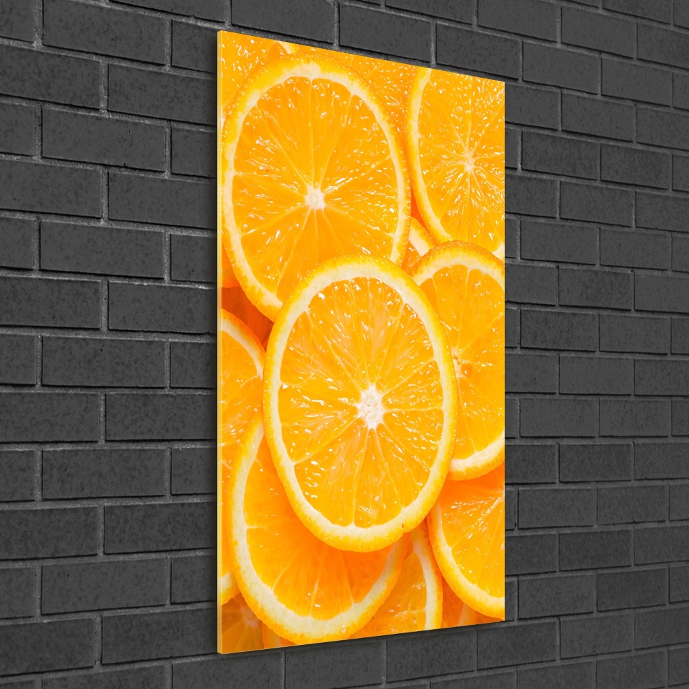 Glass wall art Slices of orange