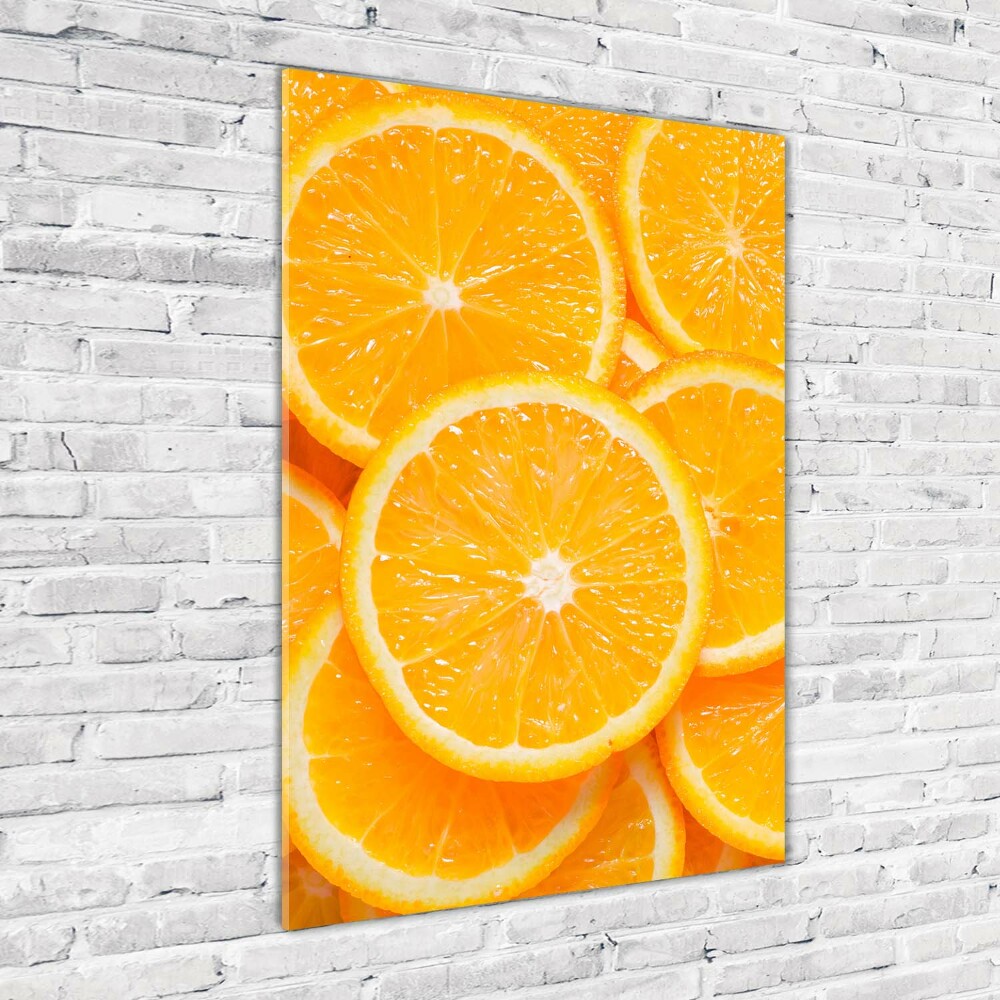 Glass wall art Slices of orange