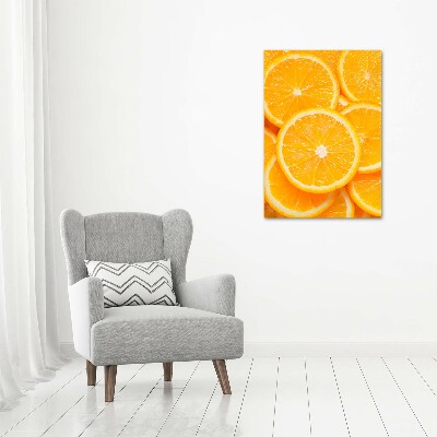 Glass wall art Slices of orange