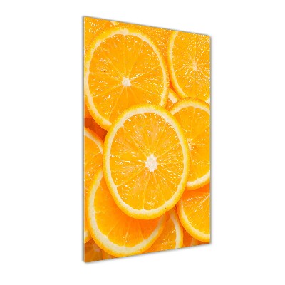 Glass wall art Slices of orange