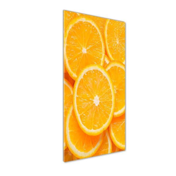 Glass wall art Slices of orange