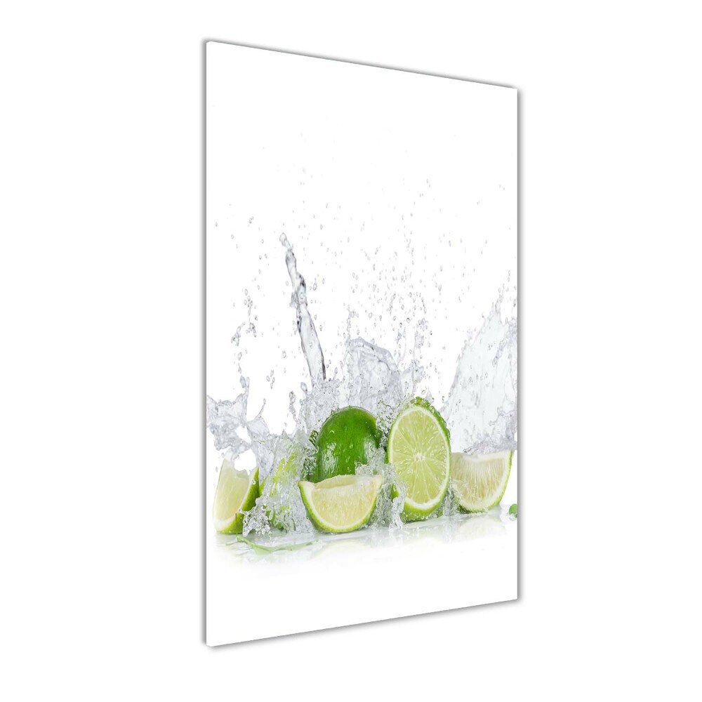 Glass wall art Lime