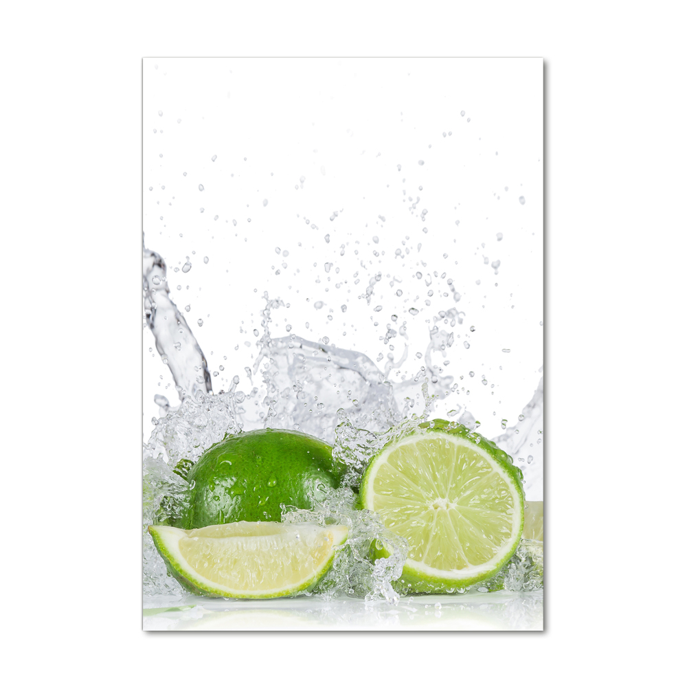 Glass wall art Lime