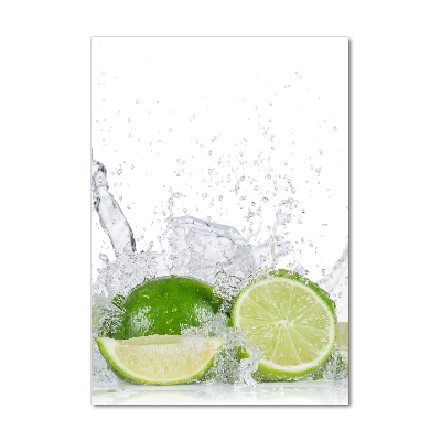 Glass wall art Lime