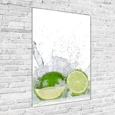 Glass wall art Lime