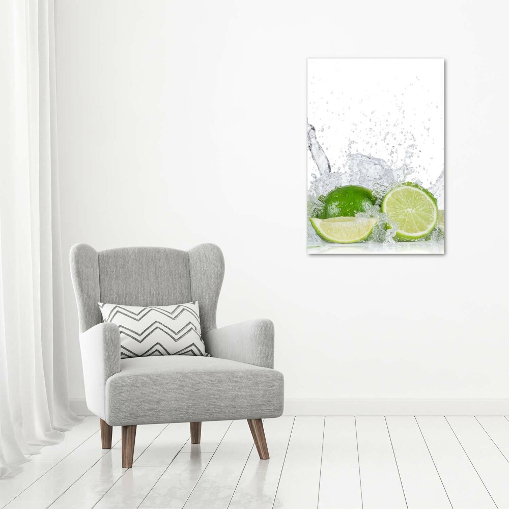 Glass wall art Lime