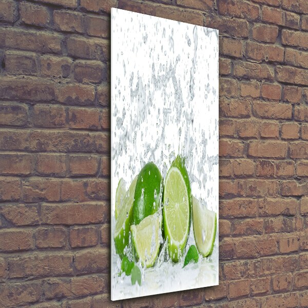 Glass wall art Lime