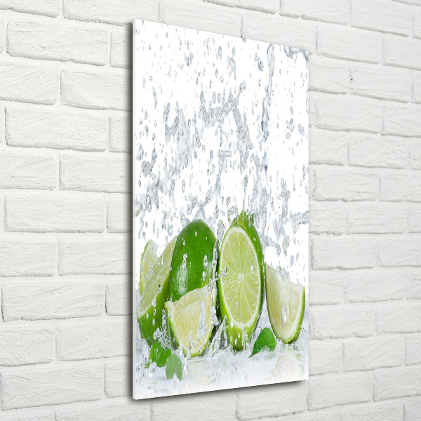 Glass wall art Lime