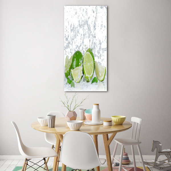 Glass wall art Lime