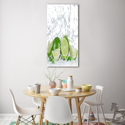 Glass wall art Lime