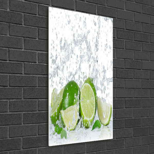 Glass wall art Lime