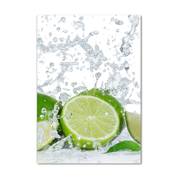 Glass wall art Lime