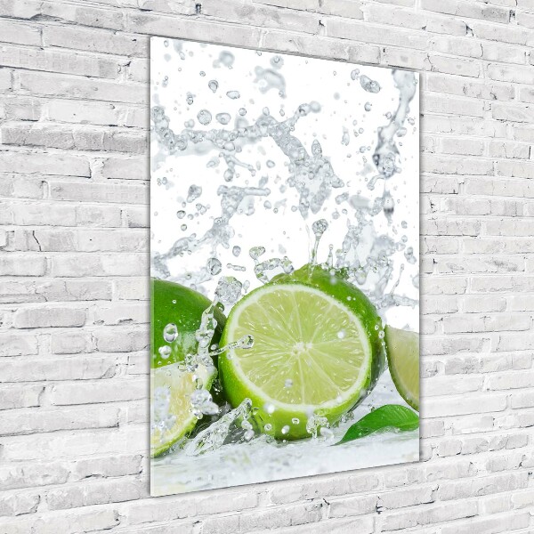 Glass wall art Lime