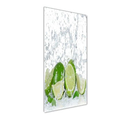 Glass wall art Lime