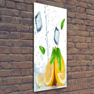 Print on a a glass Lemon and ice