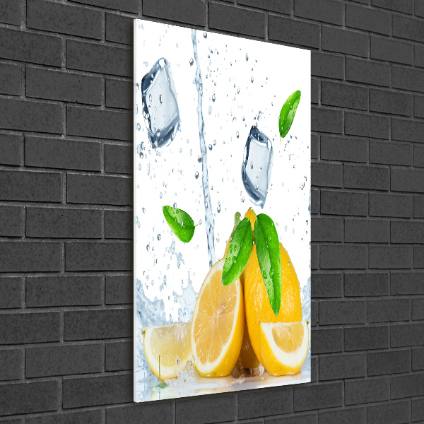 Print on a a glass Lemon and ice