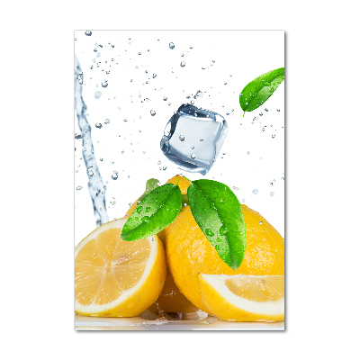 Print on a a glass Lemon and ice