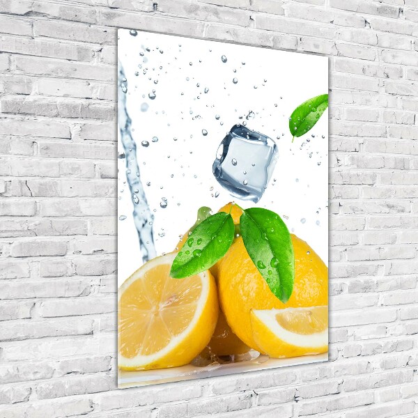 Print on a a glass Lemon and ice