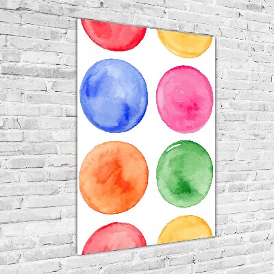 Glass wall art Colorful wheels