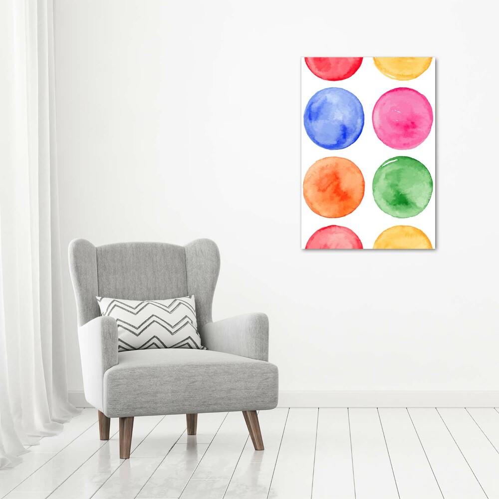 Glass wall art Colorful wheels