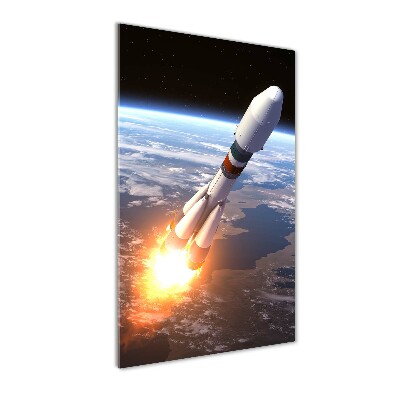 Photo printed on glass A space rocket