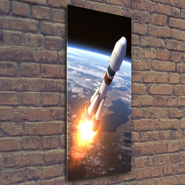 Photo printed on glass A space rocket