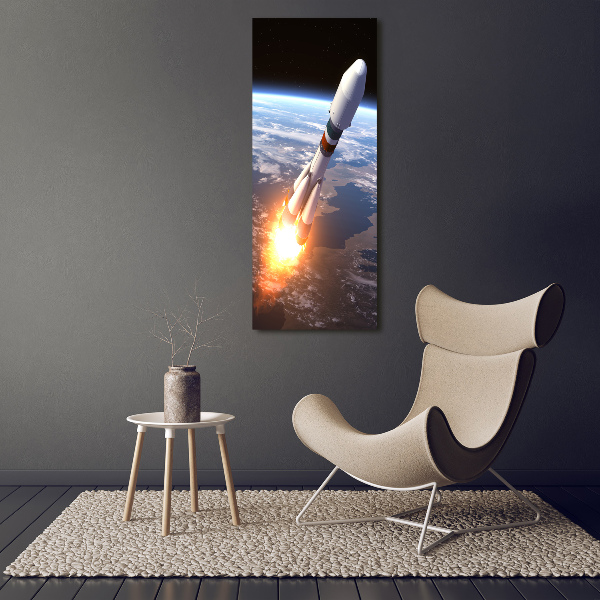 Photo printed on glass A space rocket