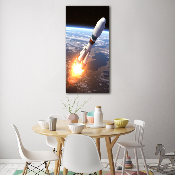 Photo printed on glass A space rocket