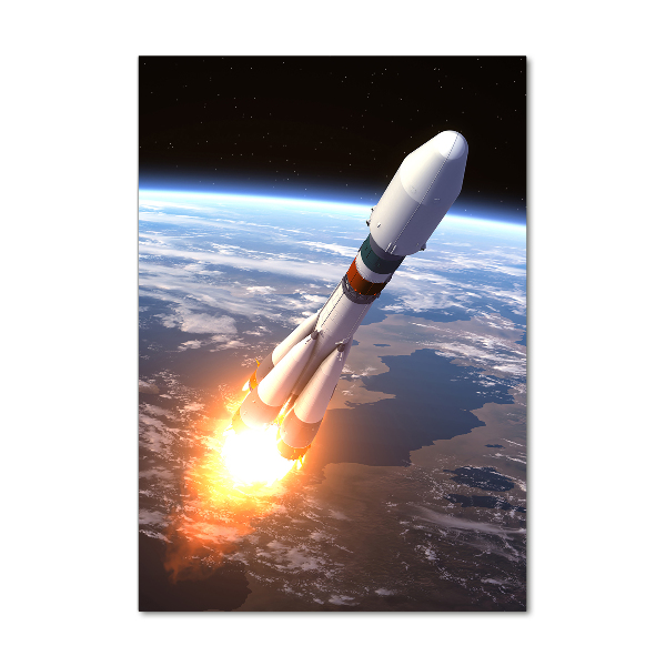 Photo printed on glass A space rocket