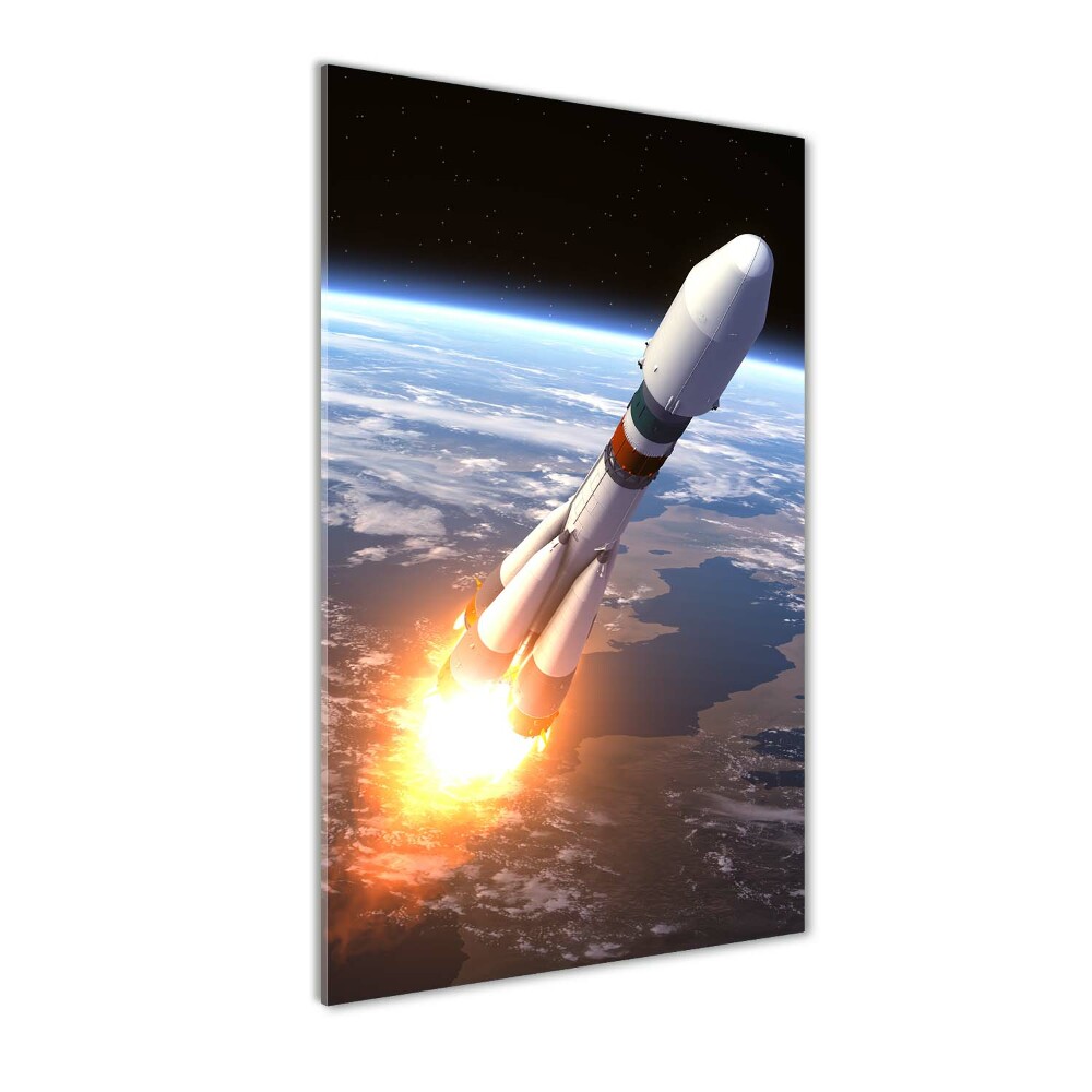 Photo printed on glass A space rocket