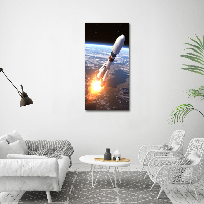 Photo printed on glass A space rocket