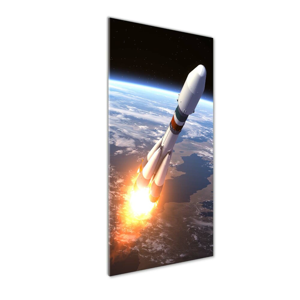 Photo printed on glass A space rocket