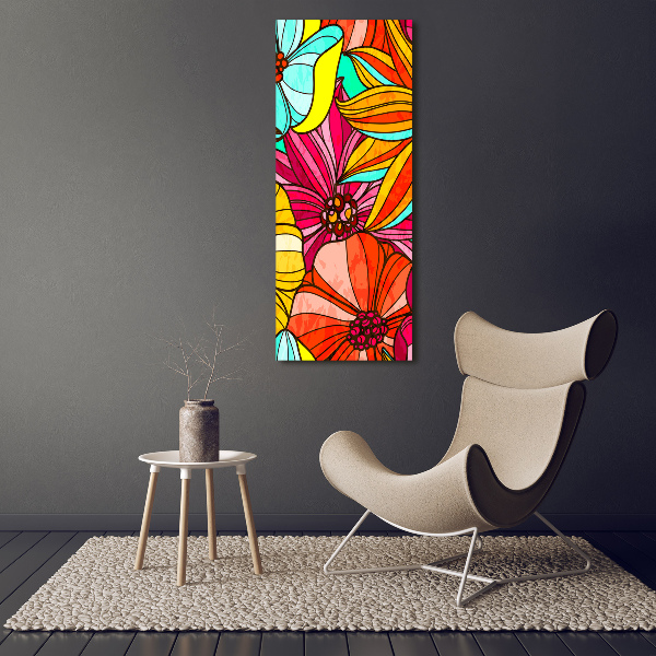 Photo printed on glass Colorful flowers