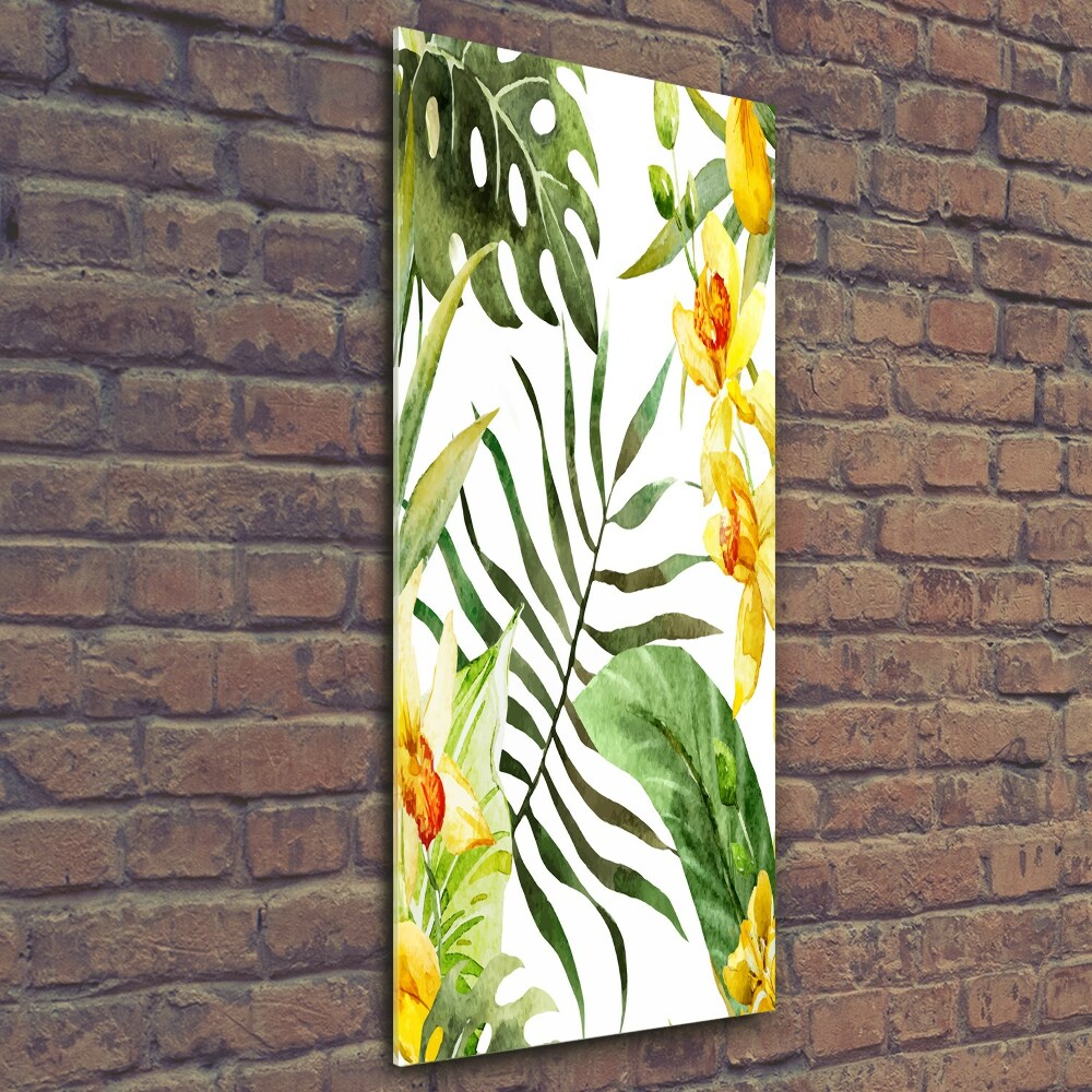 Photo printed on glass Tropical flowers