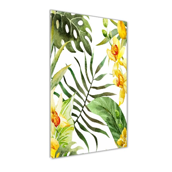 Photo printed on glass Tropical flowers