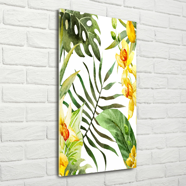 Photo printed on glass Tropical flowers