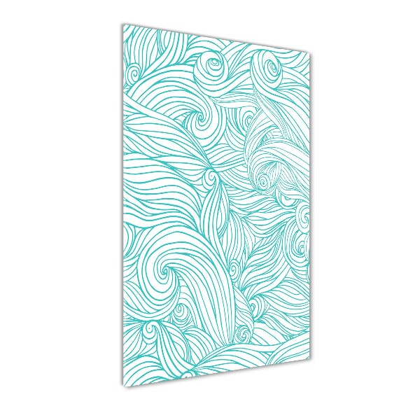 Print on a a glass Blue waves