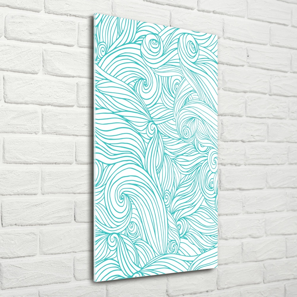 Print on a a glass Blue waves