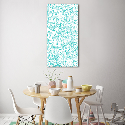 Print on a a glass Blue waves