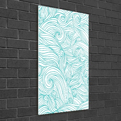 Print on a a glass Blue waves