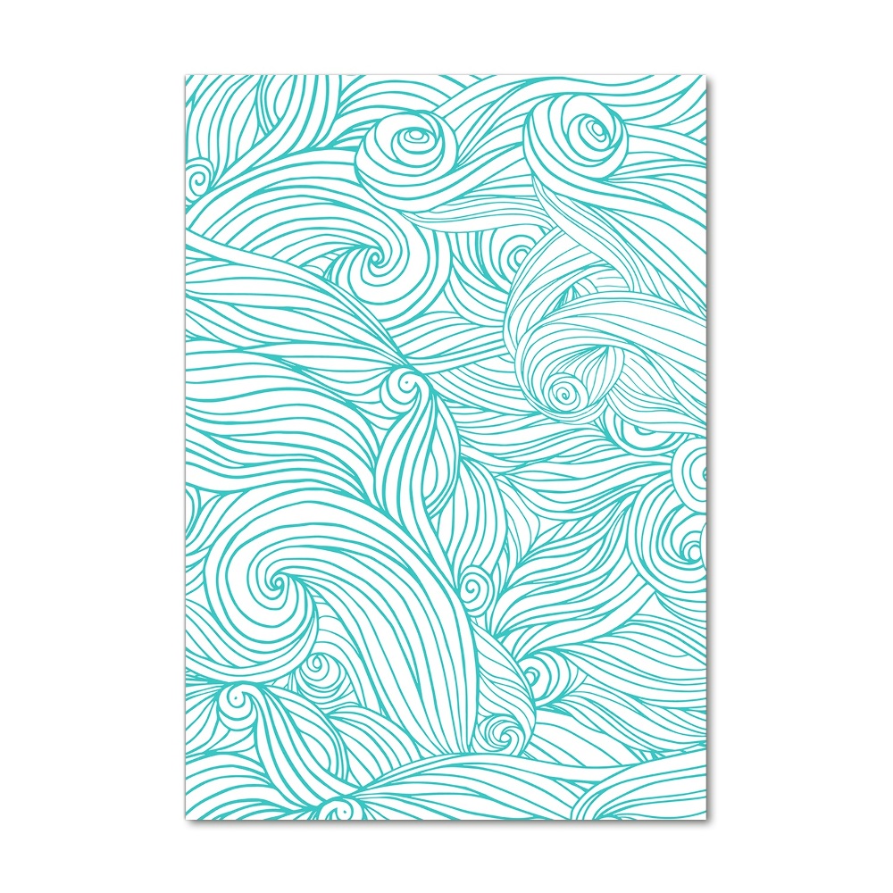 Print on a a glass Blue waves